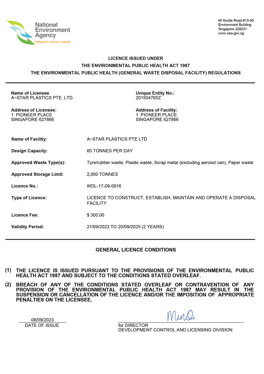Licensed General Waste Disposal Facility (GWDF)